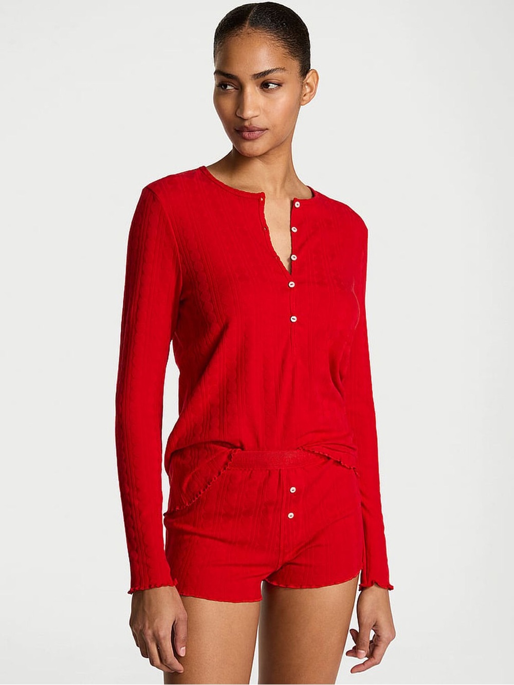 NWT Victoria’s Secret Heart Pointelle Short Pajama Set XS